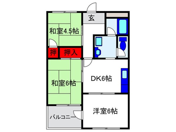 スカイハイツ曽根の物件間取画像